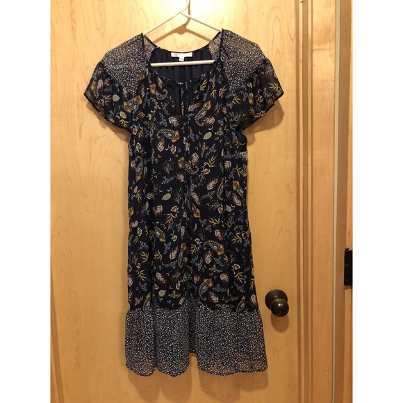 DR2 Dresses & Skirts - DR2 Paisley Cottagecore Prairie Navy Women's Dress Sz L